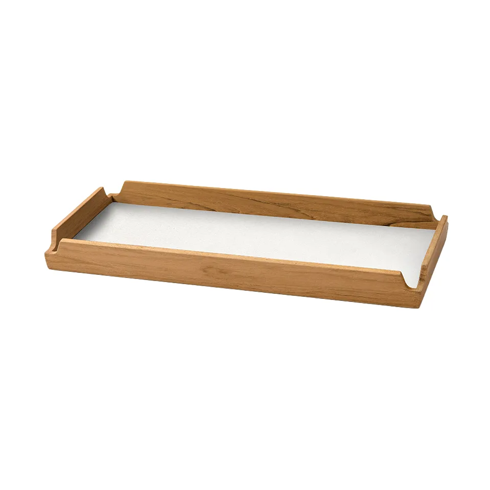 Vassoio Airy Nupo, Pure white-teak, slim LIND DNA