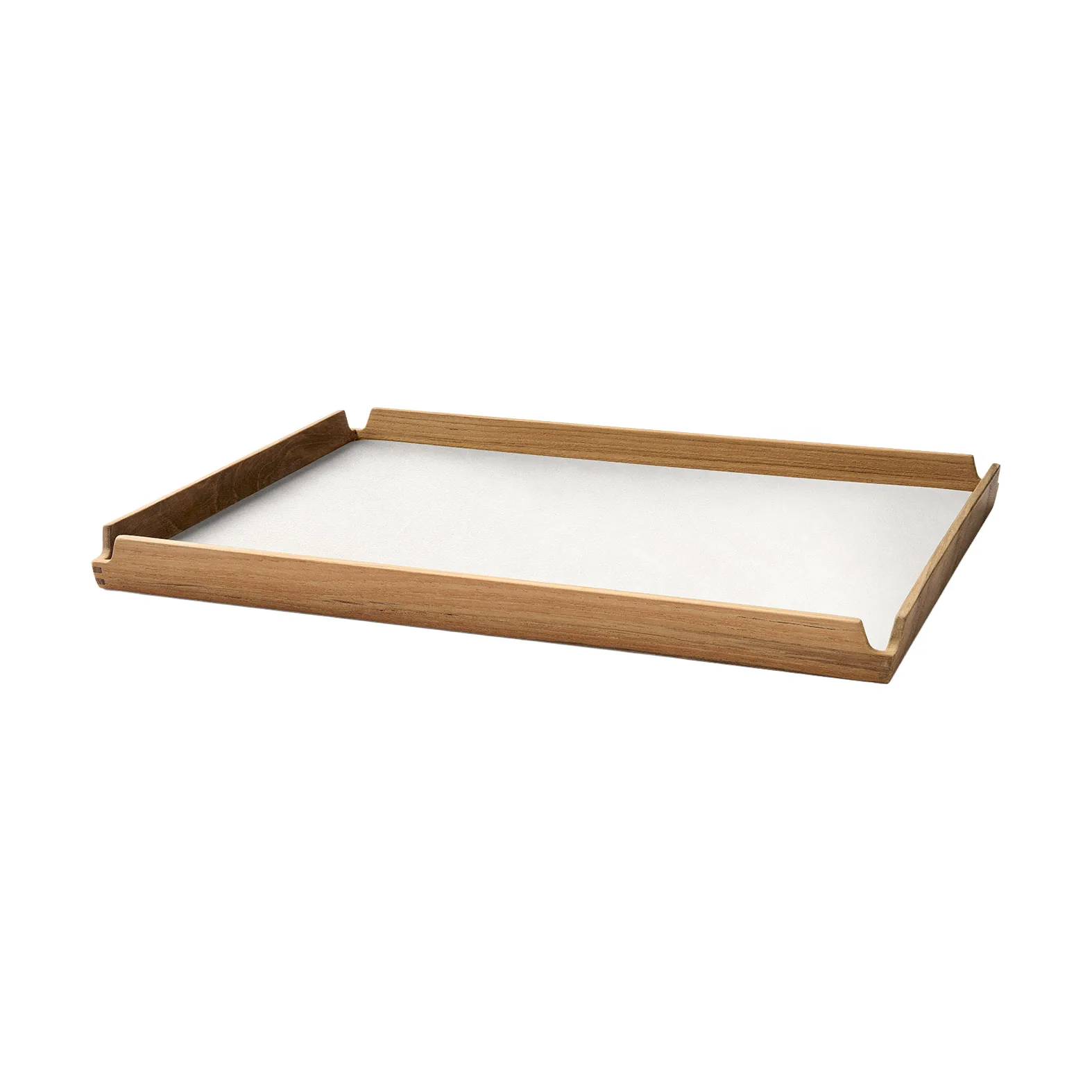 Vassoio quadrato in teak Airy L, Nupo pure white LIND DNA