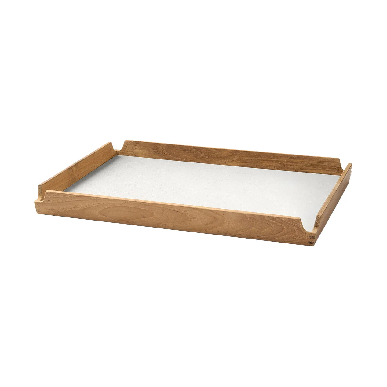 Vassoio quadrato in teak Airy M, Nupo pure white LIND DNA