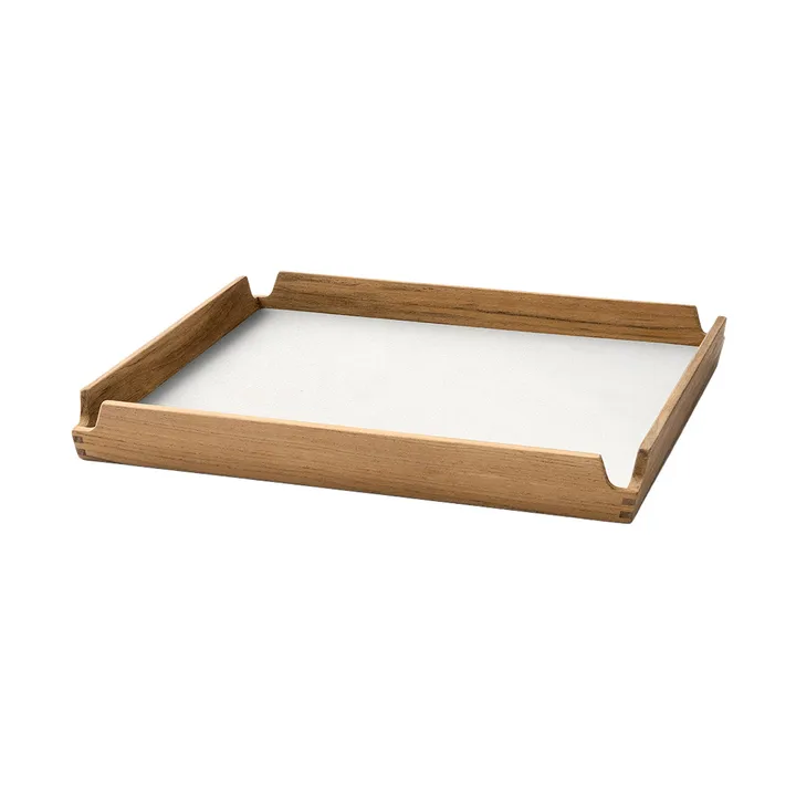 Vassoio quadrato in teak Airy S - Nupo pure white - LIND DNA