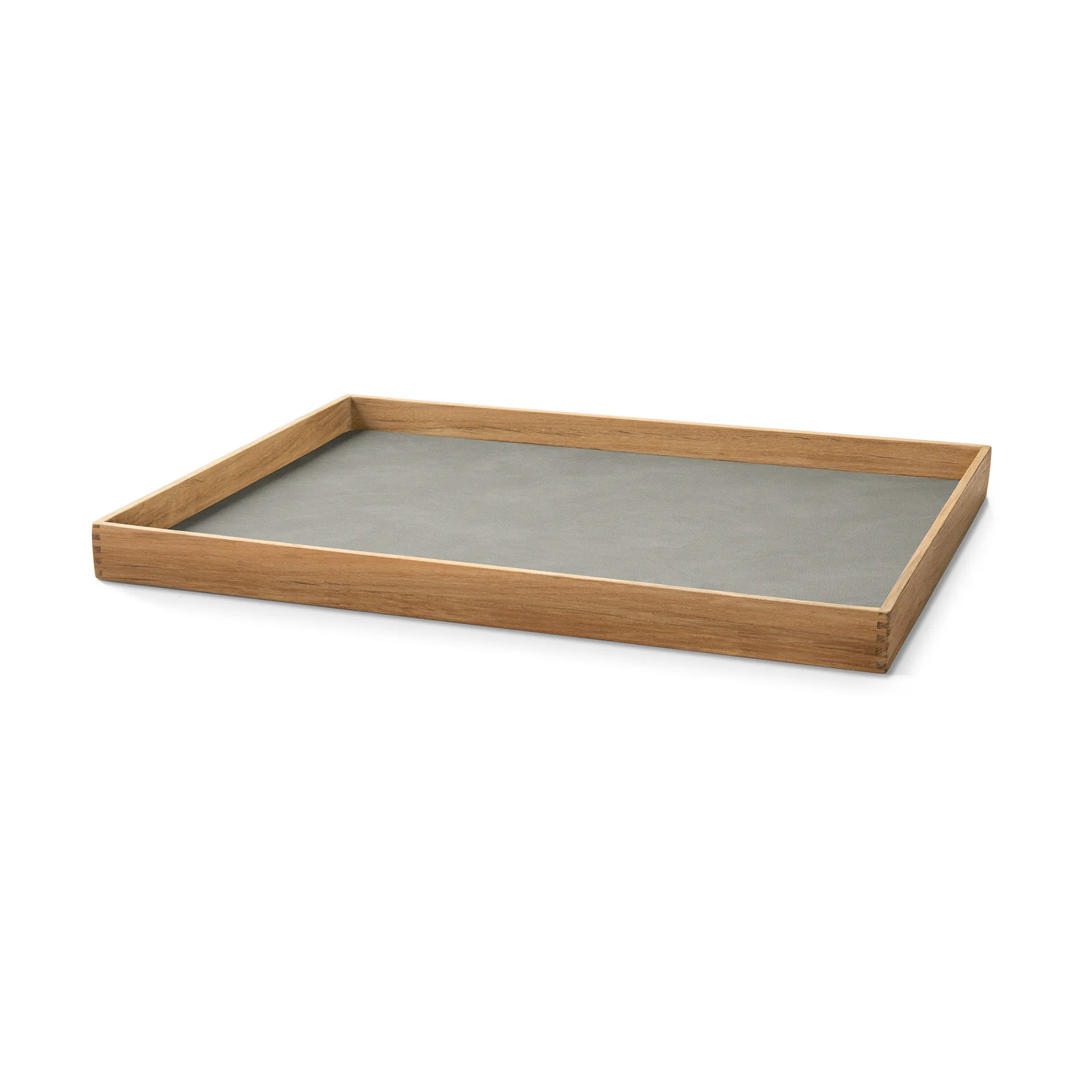Vassoio quadrato in teak Even L, Nupo grigio chiaro LIND DNA