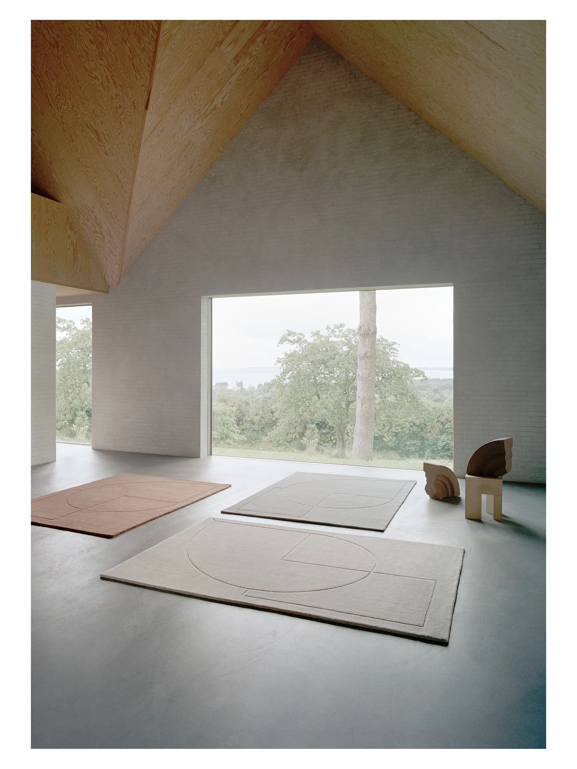 Tappeto in lana Lineal Poem, Beige, 200x300 cm Linie Design