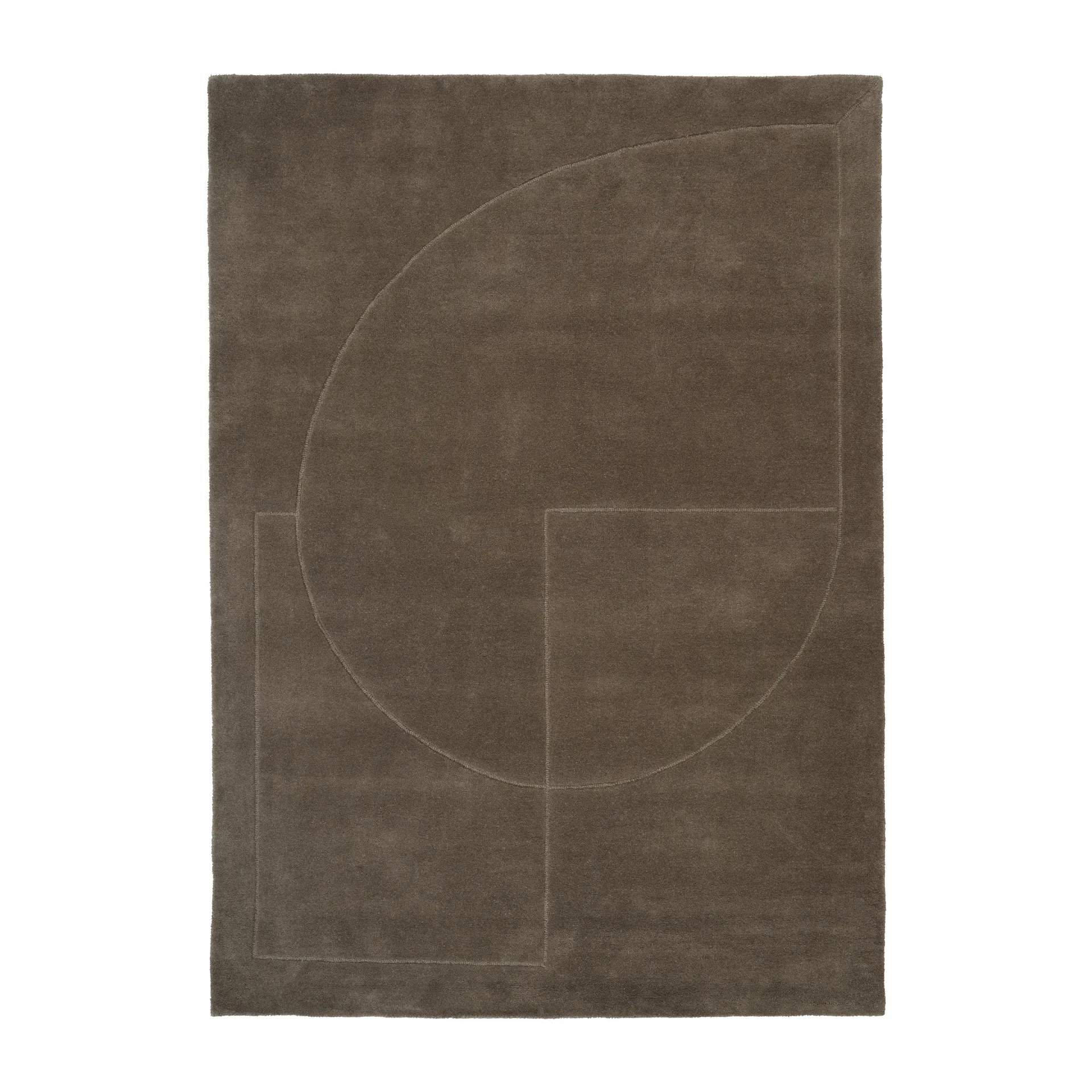 Tappeto in lana Lineal Poem, Verde muschio, 170x240 cm Linie Design