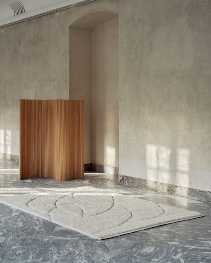 Tappeto in lana Lineal Sweep, Bianco, 140x200 cm Linie Design