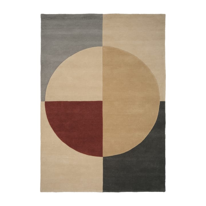 Tappeto in lana Radiality - Rosso rubino, 140x200 cm - Linie Design