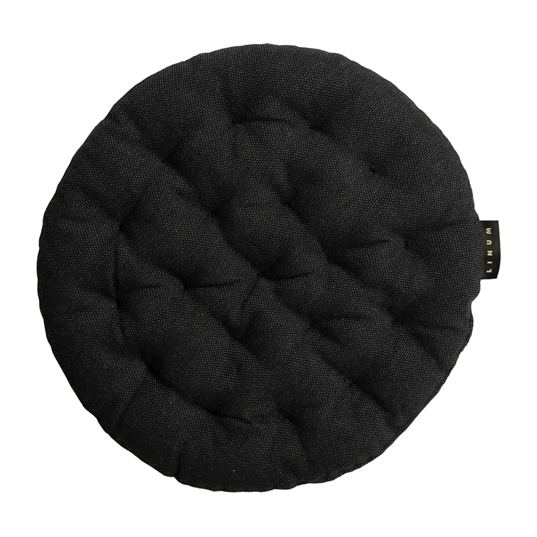 Cuscino per sedia Pepper Ø37 cm, Nero-blended Linum