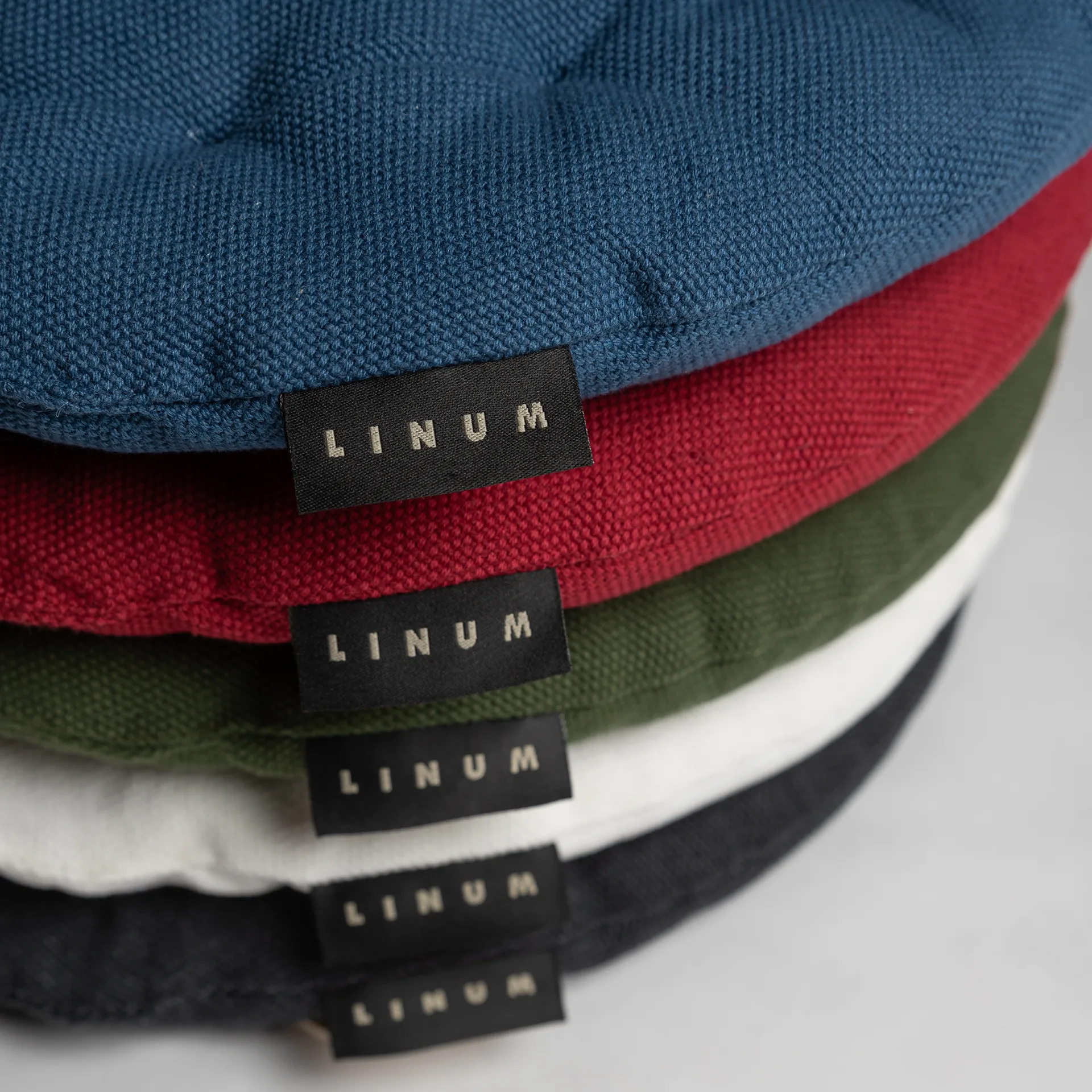 Cuscino per sedia Pepper Ø37 cm, Nero-blended Linum