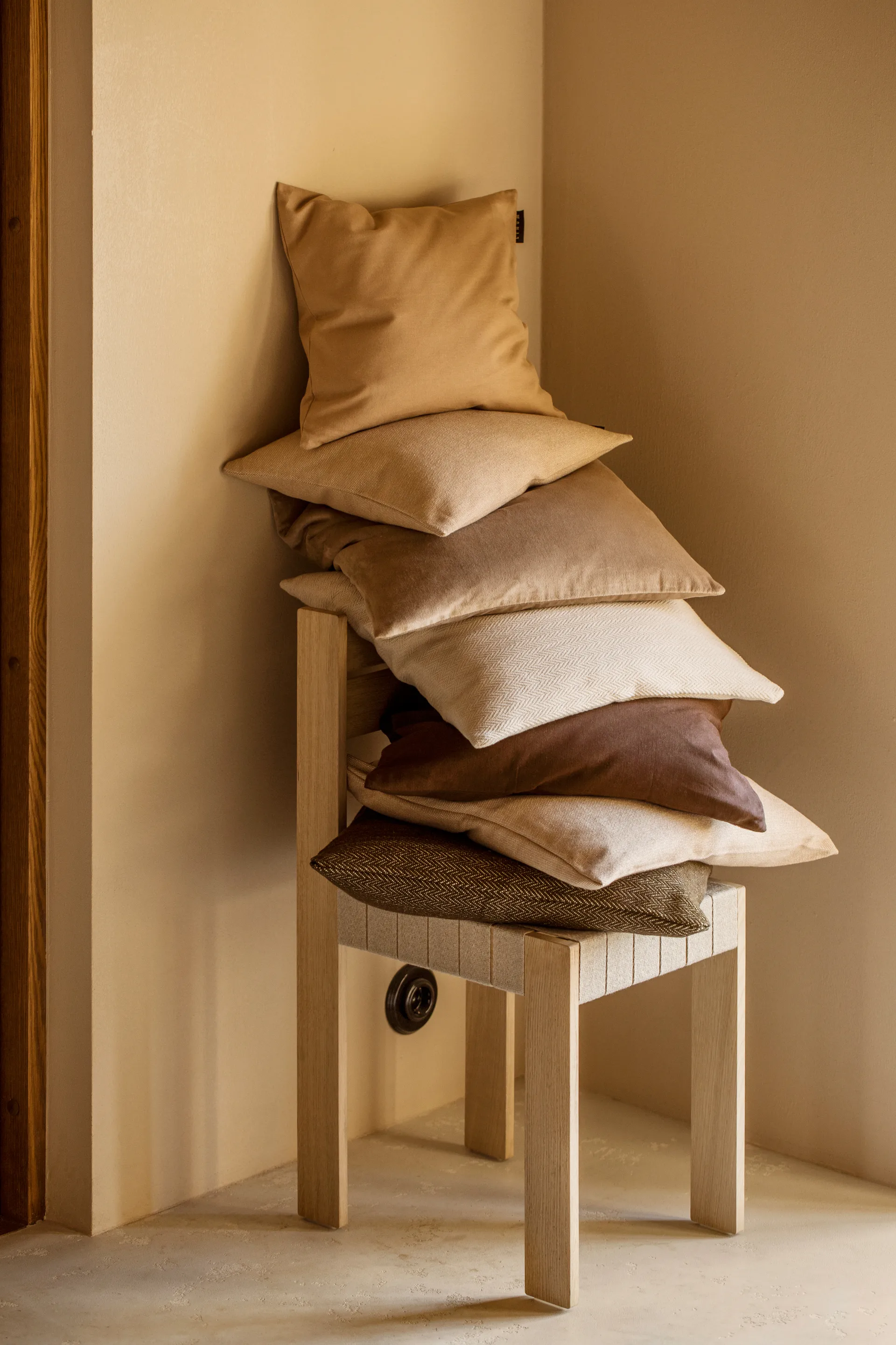 Fodera per cuscino Shepard 50x50 cm, Bianco grigio pallido Linum