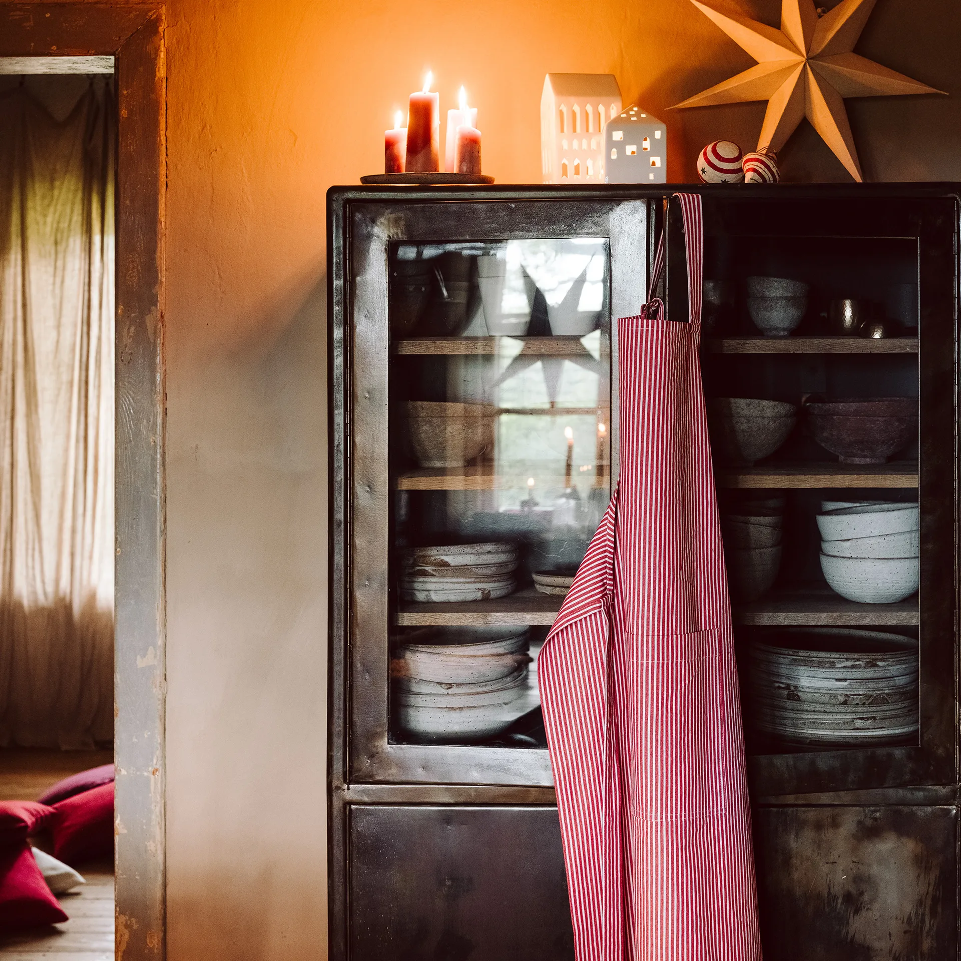 Grembiule Emma, Rosso Linum