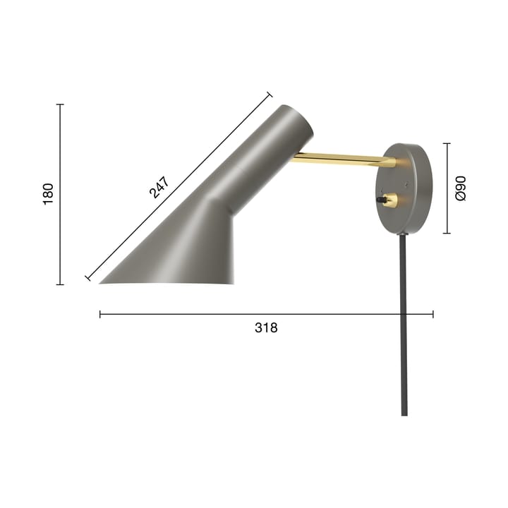 Applique AJ, Brass-warm grey Louis Poulsen