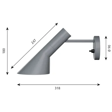 Applique AJ - Grigio scuro - Louis Poulsen