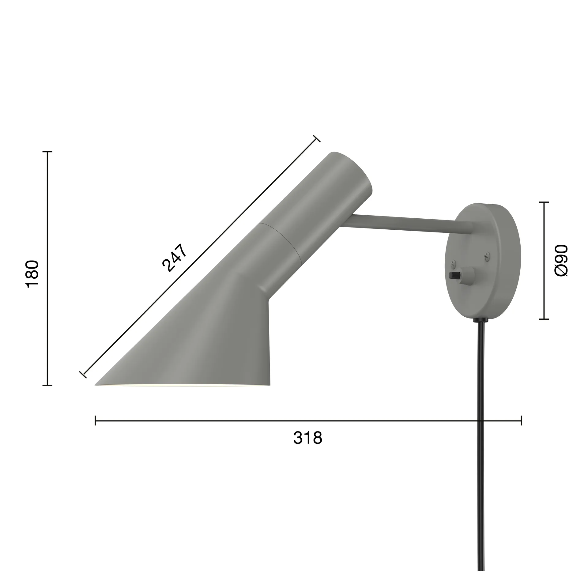 Applique AJ, Warm grey Louis Poulsen