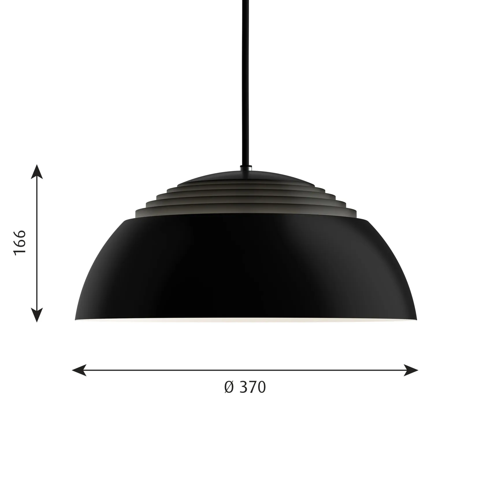 Lampada a sospensione AJ Royal Ø 37 cm, Nero Louis Poulsen