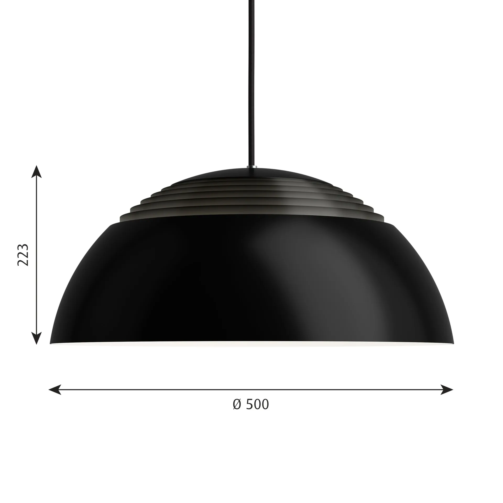 Lampada a sospensione AJ Royal Ø 50 cm, Nero Louis Poulsen