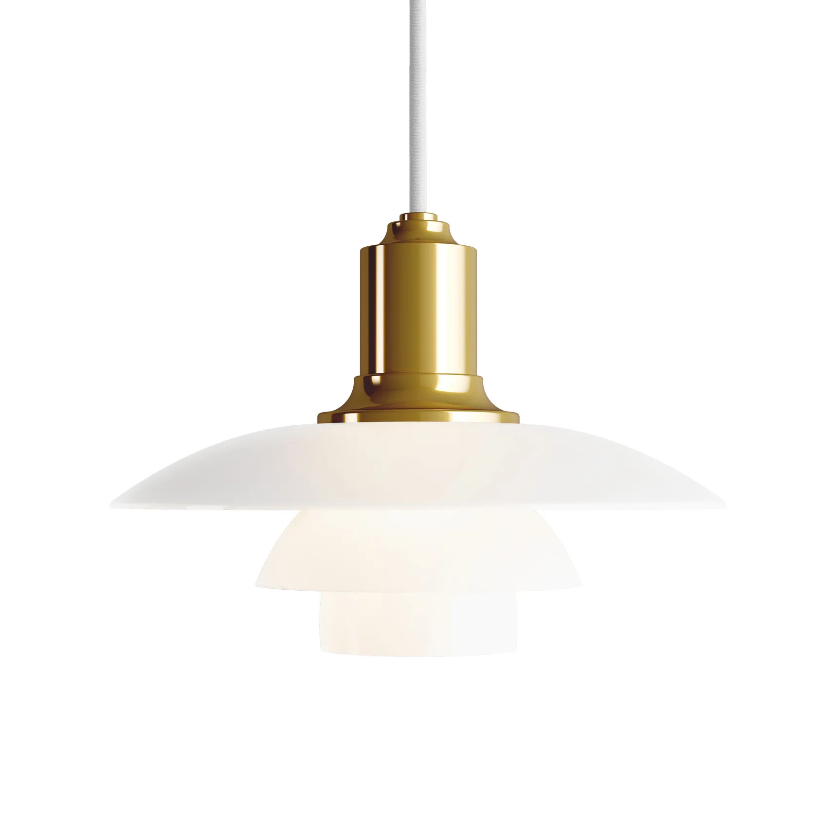 Lampada a sospensione PH 2/1, Ottone metallizzato Louis Poulsen