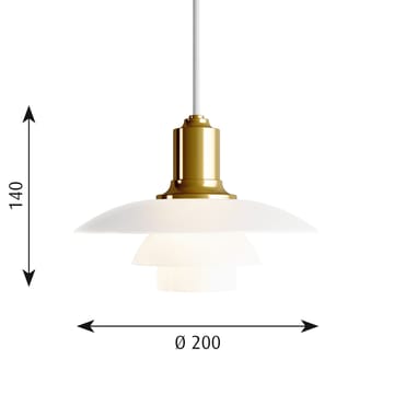 Lampada a sospensione PH 2/1 - Ottone metallizzato - Louis Poulsen