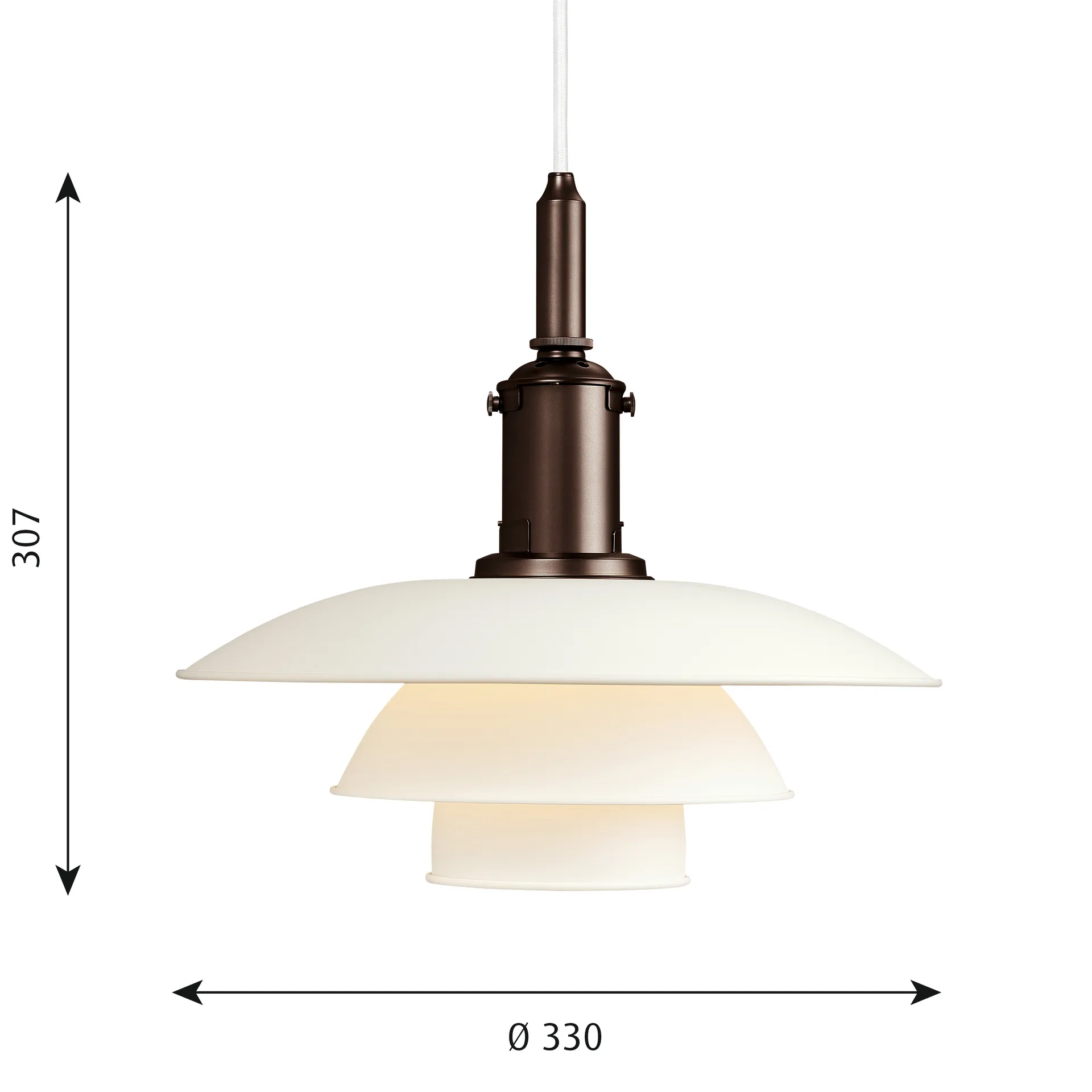 Lampada a sospensione PH 3½-3, Bianco Louis Poulsen