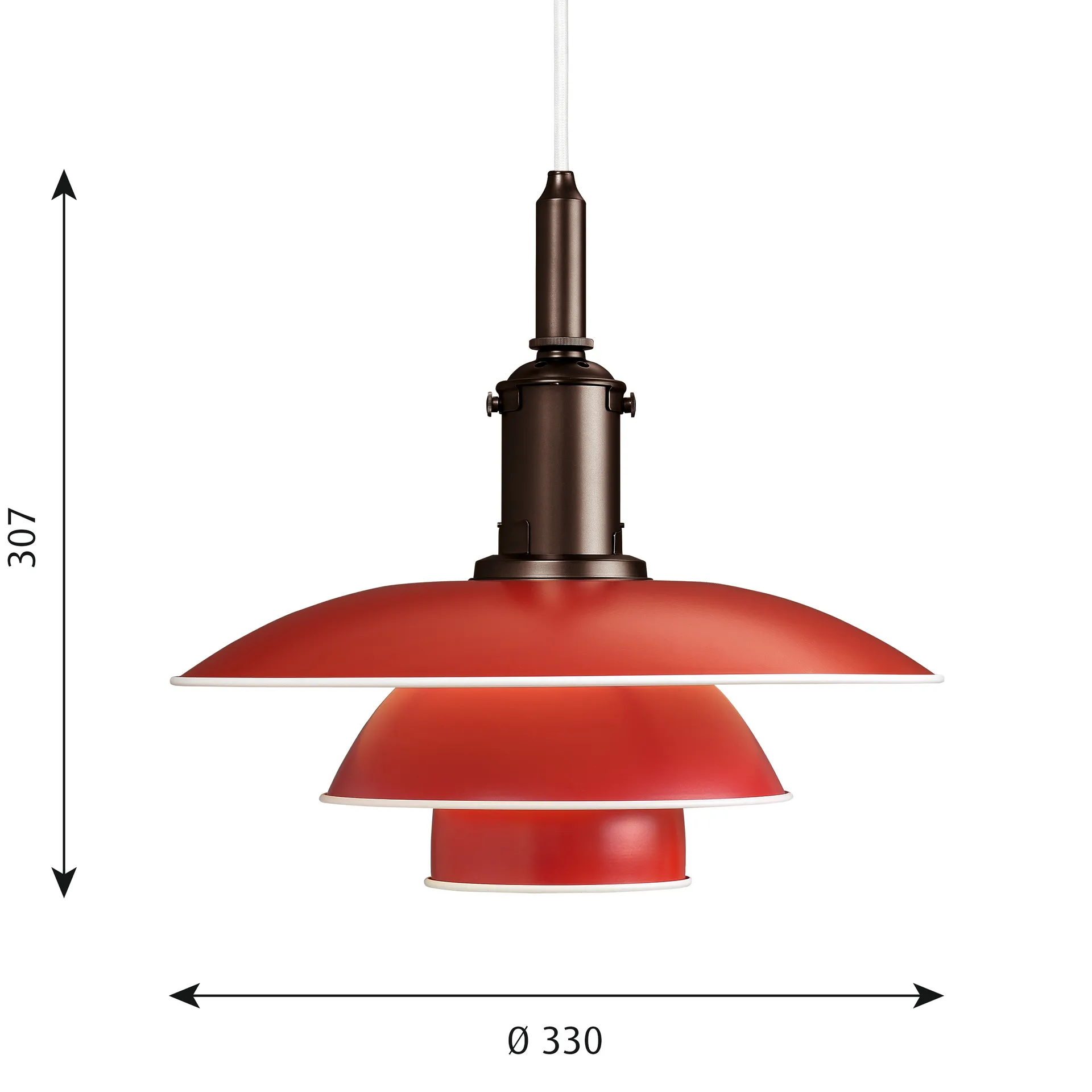 Lampada a sospensione PH 3½-3, Rosso Louis Poulsen