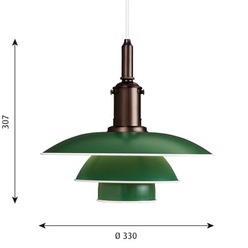 Lampada a sospensione PH 3½-3 - Verde - Louis Poulsen