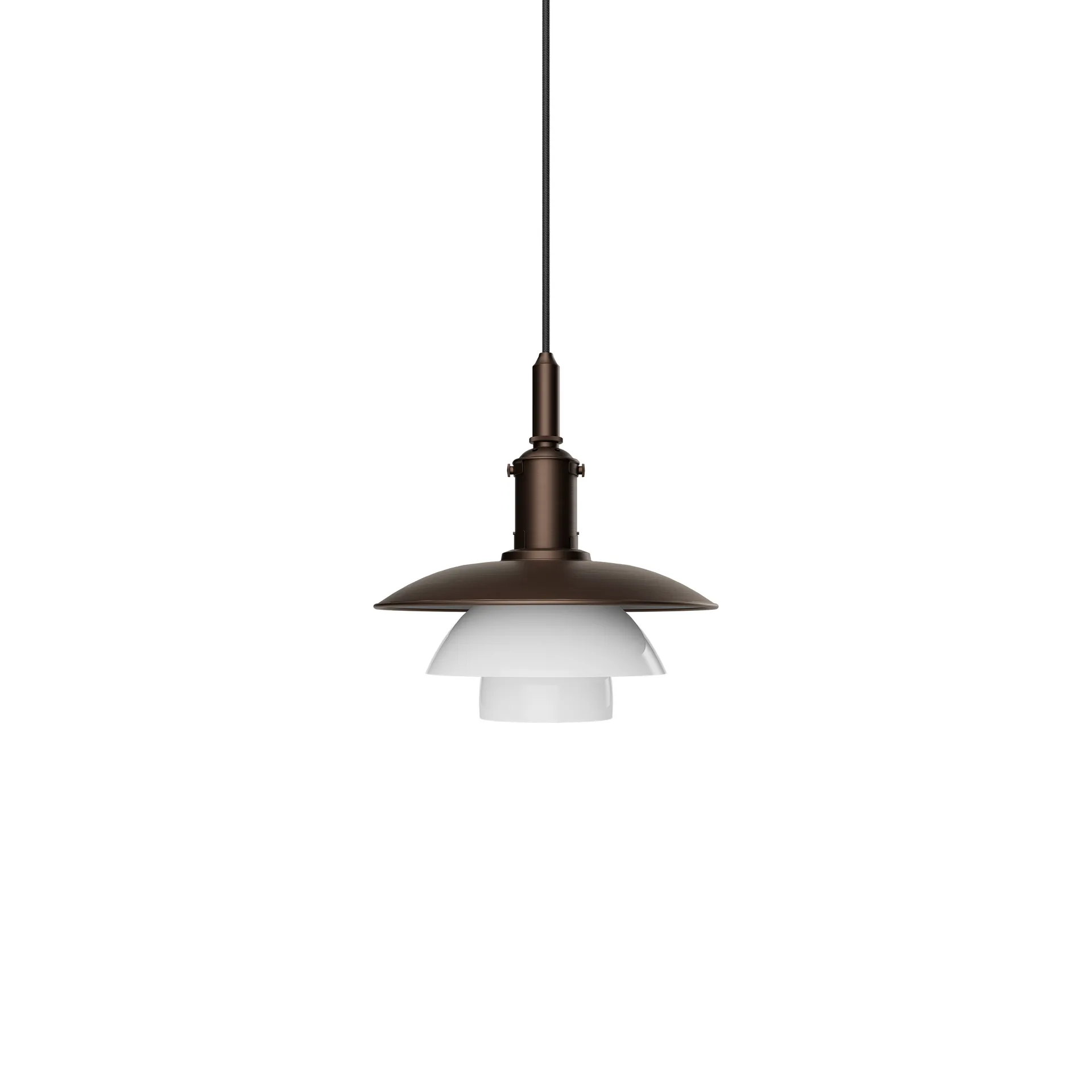 Lampada a sospensione PH 3/3 Luna, Aged brass-vetro opale Louis Poulsen