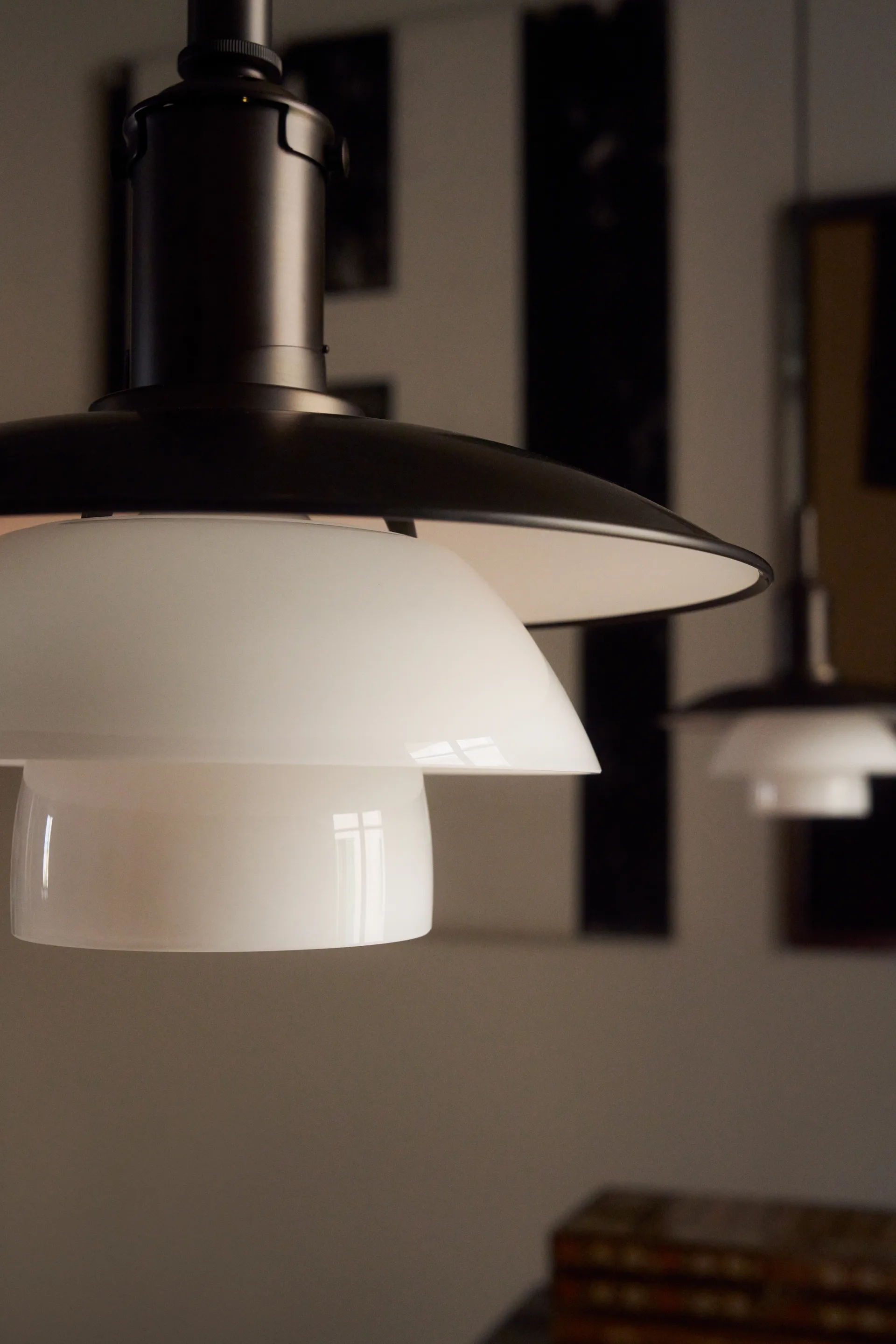 Lampada a sospensione PH 3/3 Luna, Aged brass-vetro opale Louis Poulsen