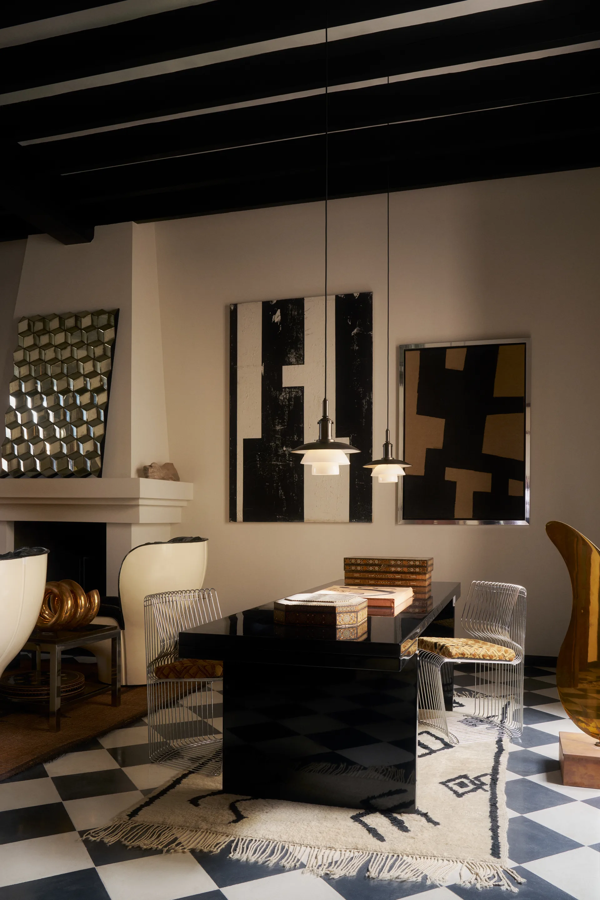 Lampada a sospensione PH 3/3 Luna, Aged brass-vetro opale Louis Poulsen