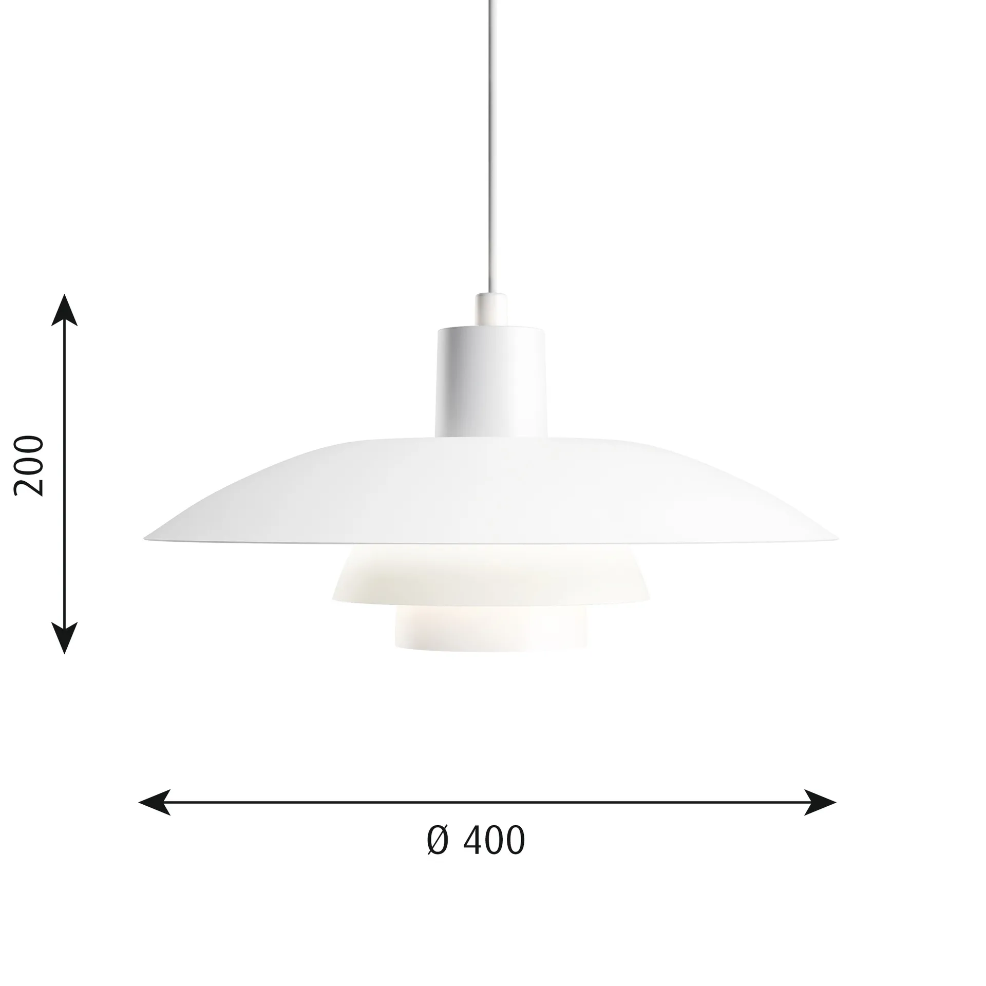 Lampada a sospensione PH 4/3 Ø 40 cm, Bianco Louis Poulsen