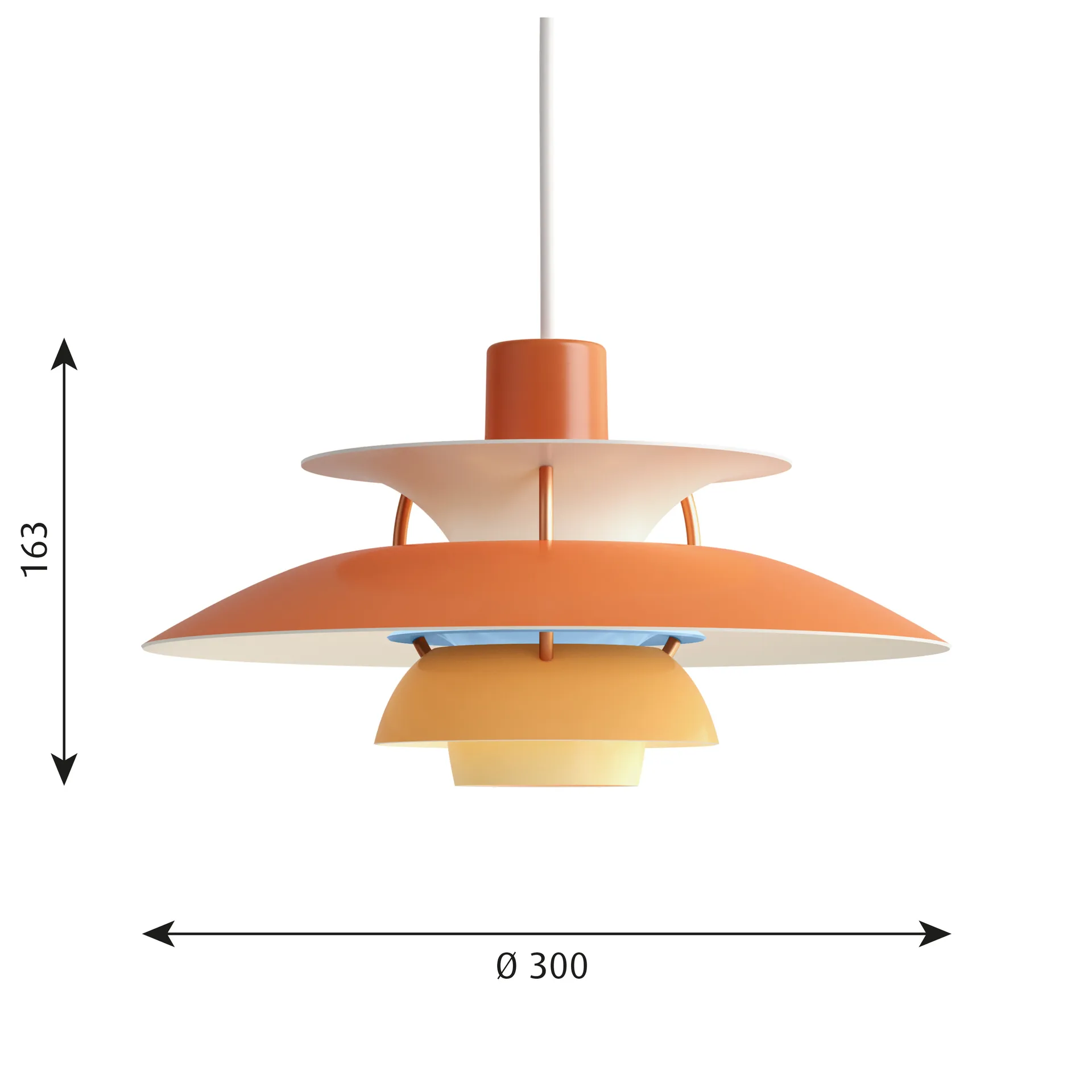 Lampada a sospensione PH 5 , Ø300, Arancione Louis Poulsen