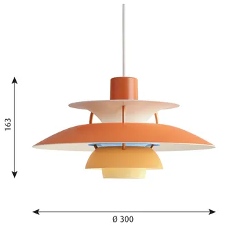 Lampada a sospensione PH 5  - Ø300, Arancione - Louis Poulsen