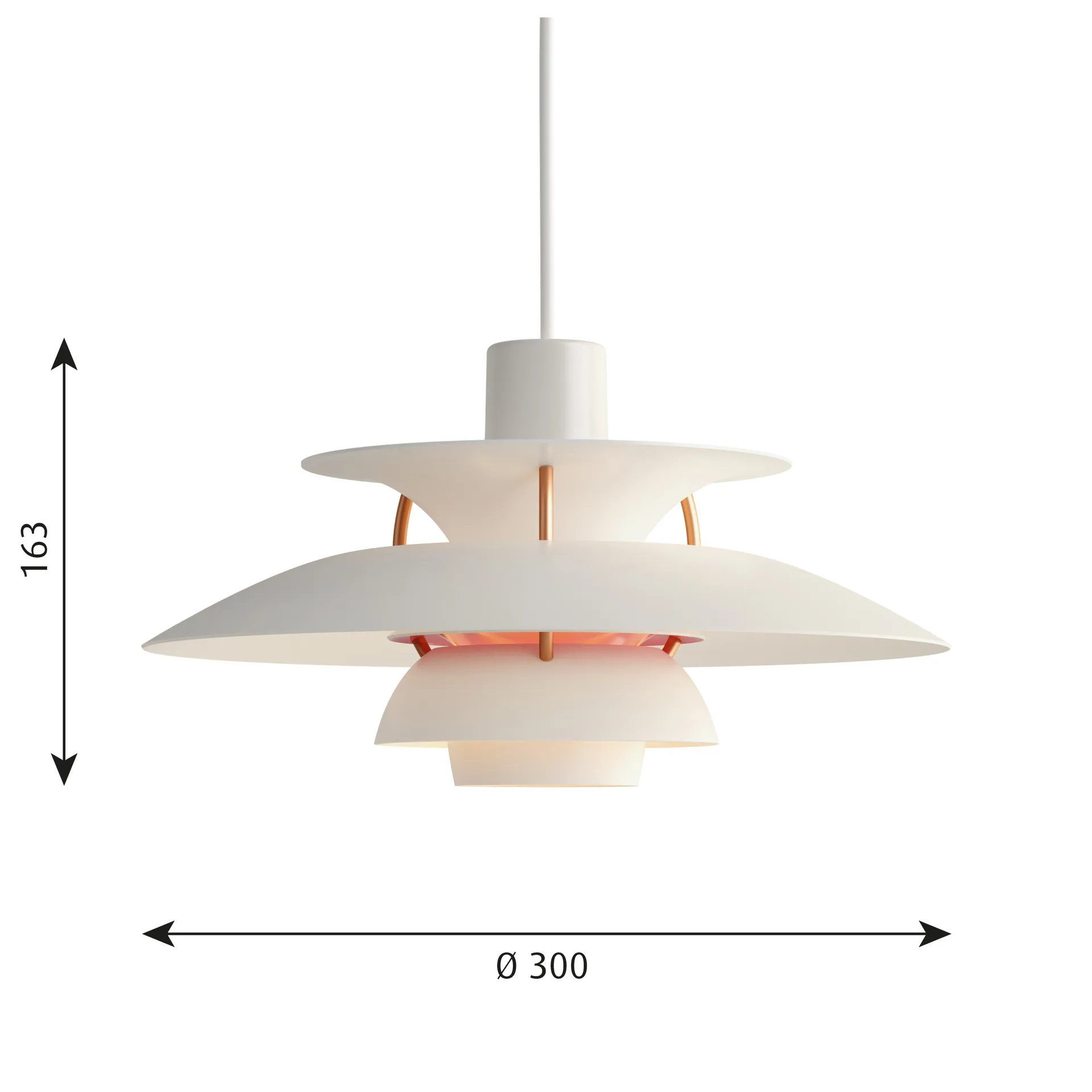 Lampada a sospensione PH 5 , Ø300, Bianco moderno Louis Poulsen
