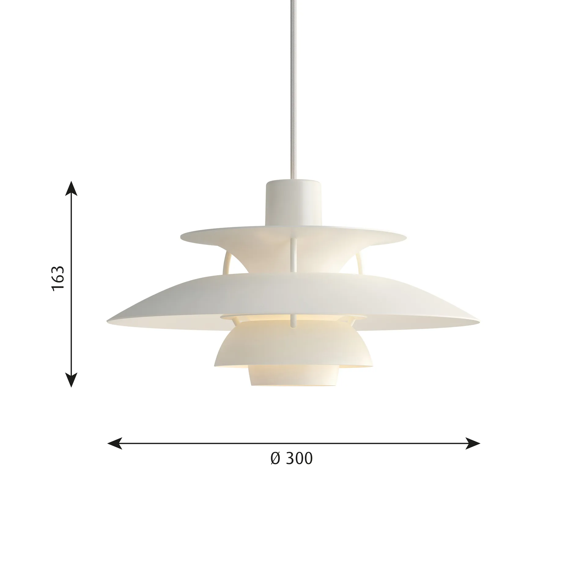 Lampada a sospensione PH 5 , Ø300, Bianco Louis Poulsen