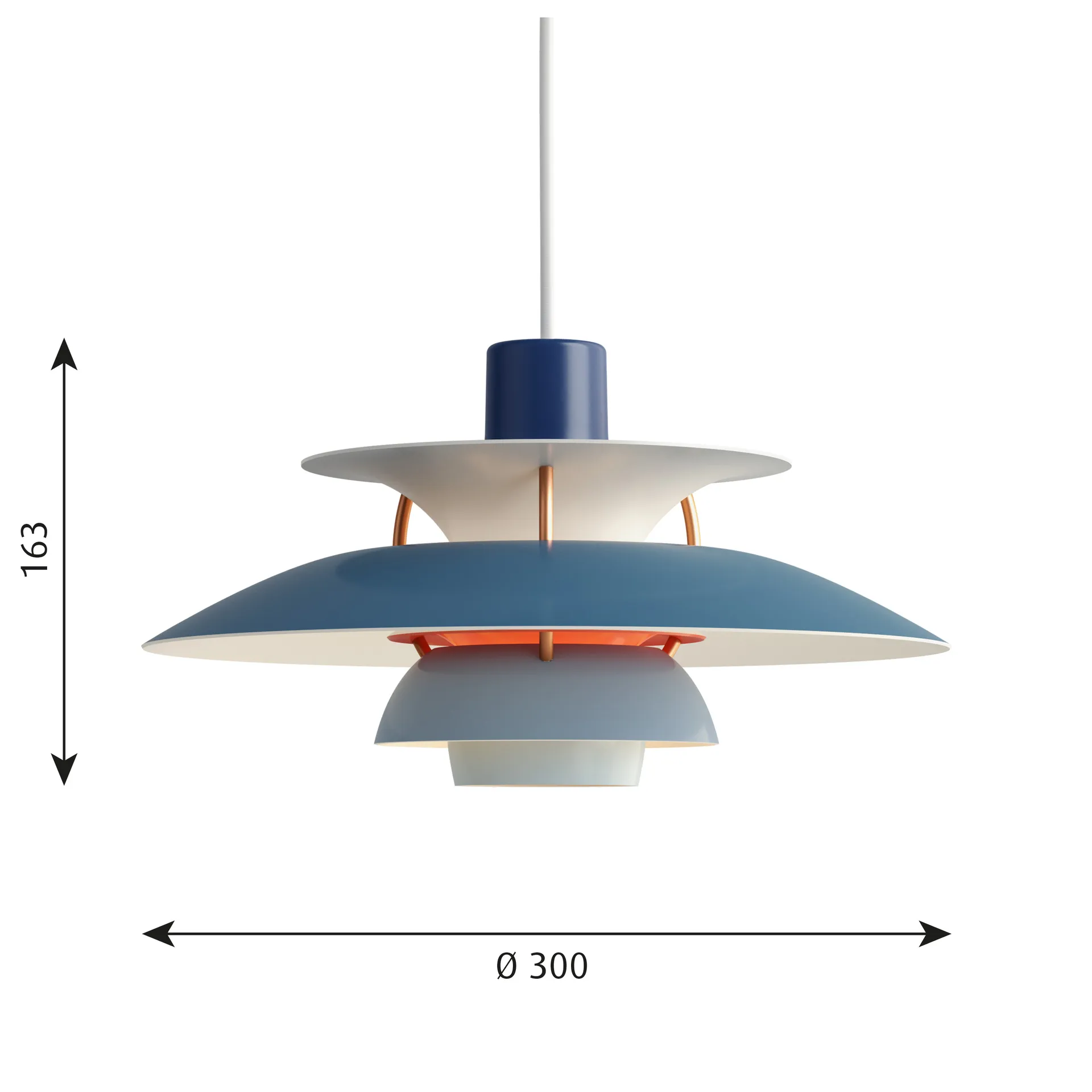 Lampada a sospensione PH 5 , Ø300, Blu Louis Poulsen