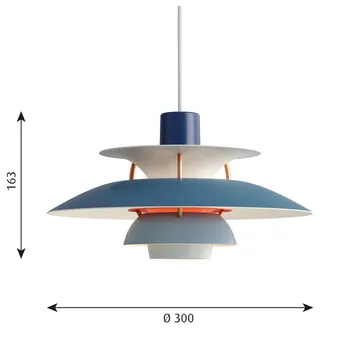 Lampada a sospensione PH 5  - Ø300, Blu - Louis Poulsen