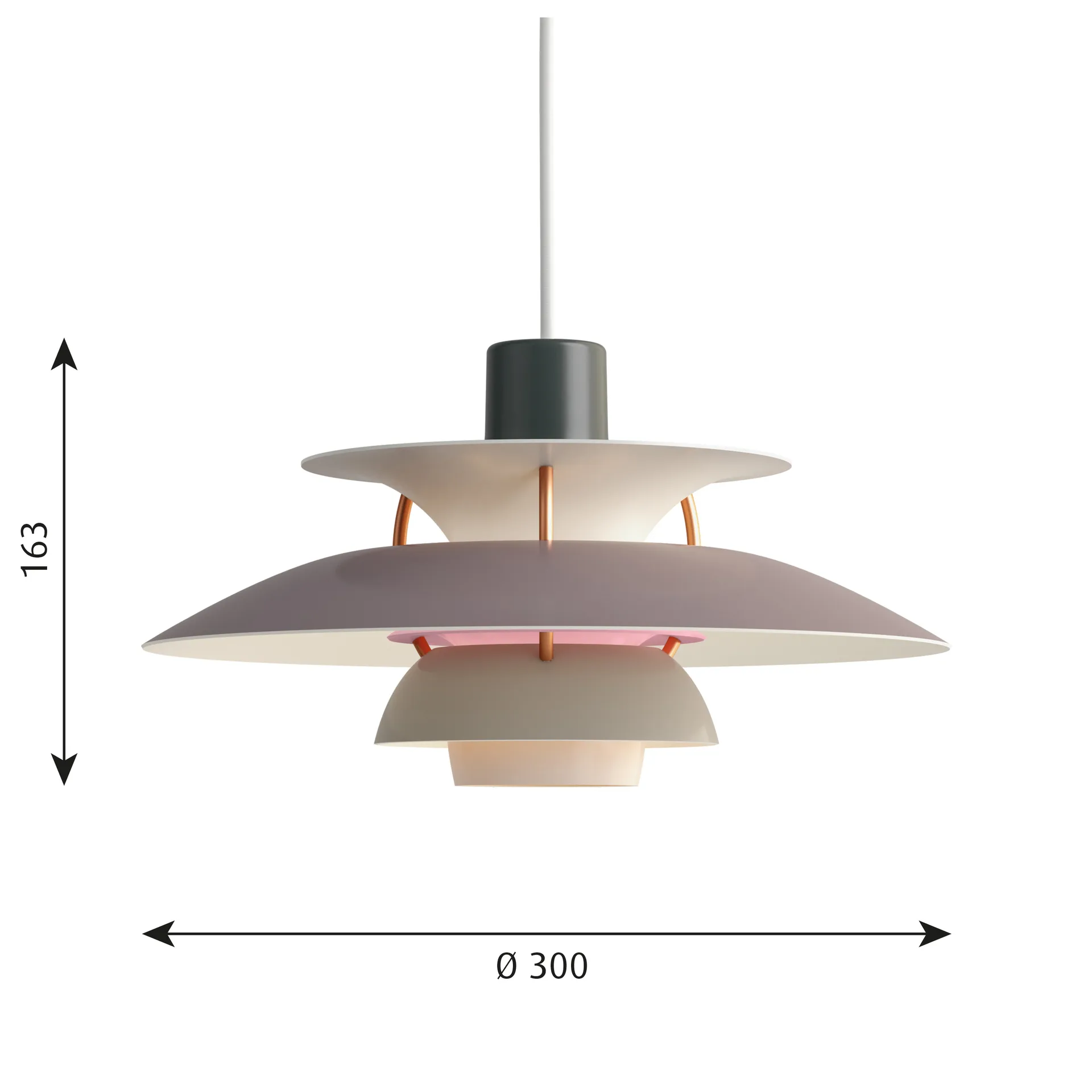 Lampada a sospensione PH 5 , Ø300, Grigio Louis Poulsen