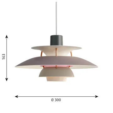Lampada a sospensione PH 5  - Ø300, Grigio - Louis Poulsen