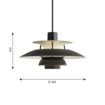 Lampada a sospensione PH 5  - Ø300, Nero - Louis Poulsen