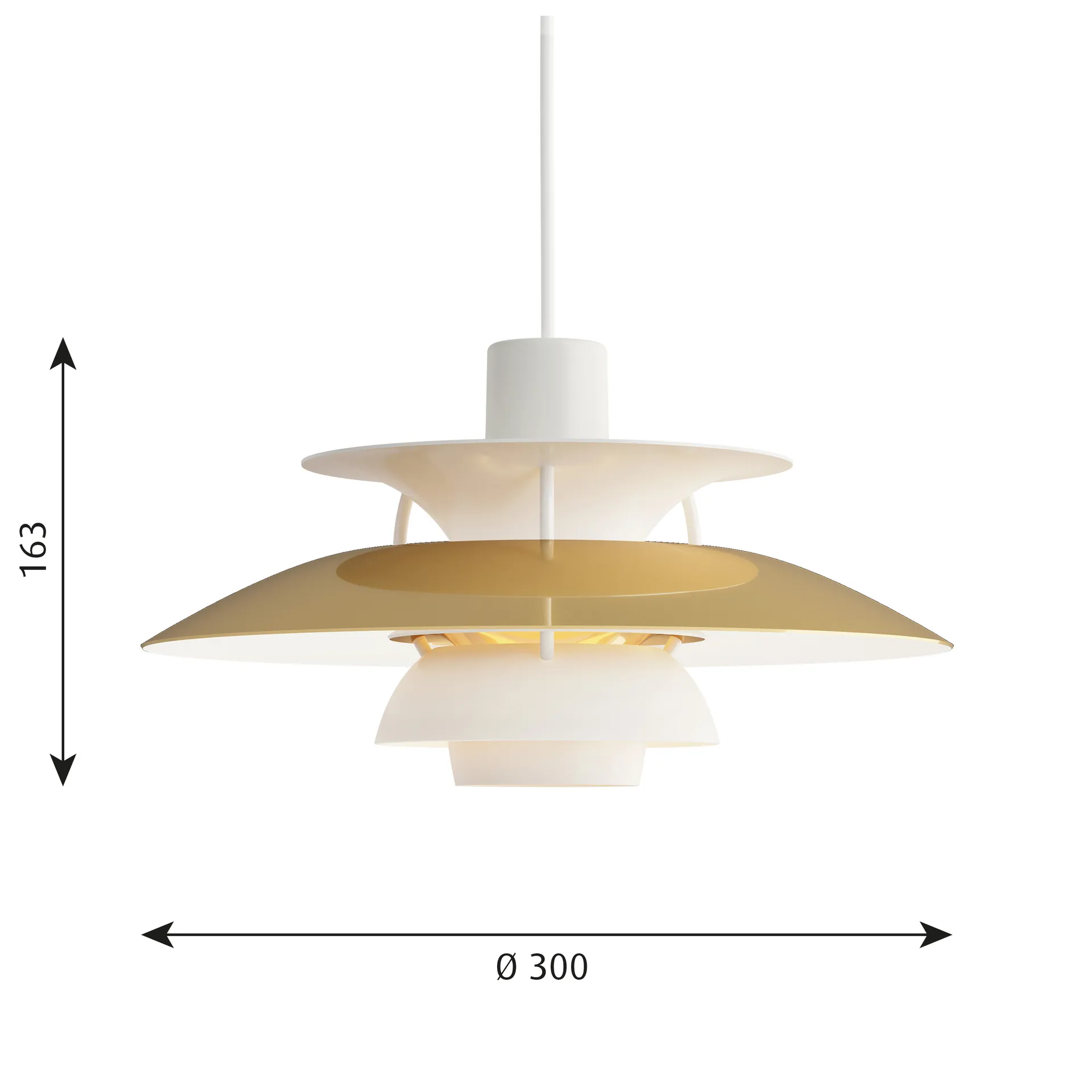 Lampada a sospensione PH 5 , Ø300, Ottone Louis Poulsen