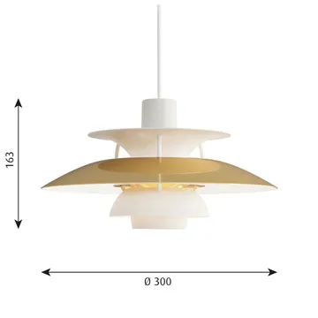 Lampada a sospensione PH 5  - Ø300, Ottone - Louis Poulsen