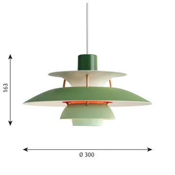 Lampada a sospensione PH 5  - Ø300, Verde - Louis Poulsen