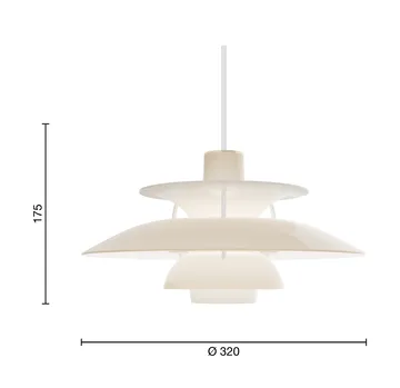 Lampada a sospensione PH 5  - Ø320, Opal beige - Louis Poulsen