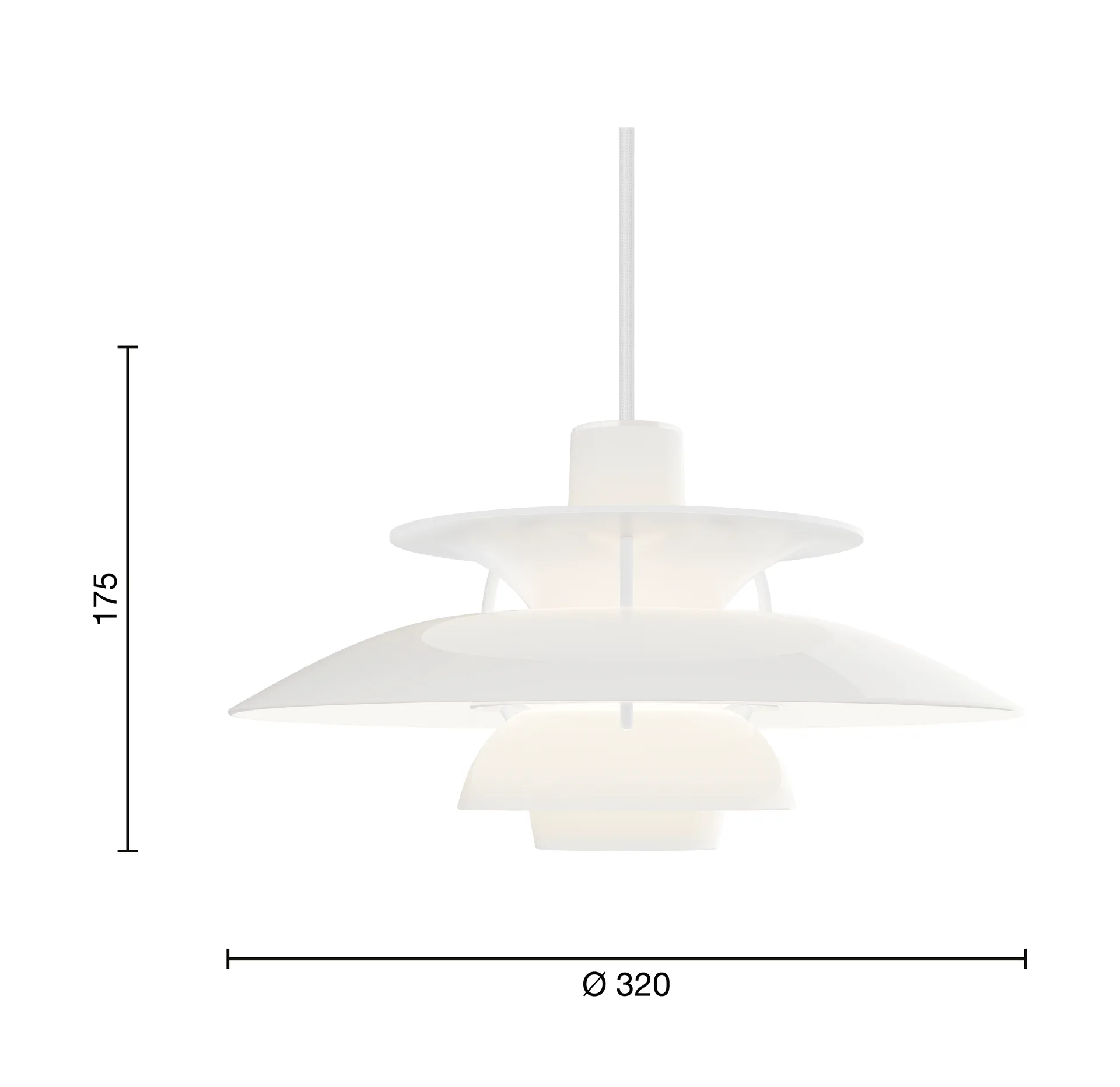 Lampada a sospensione PH 5 , Ø320, Opal white Louis Poulsen