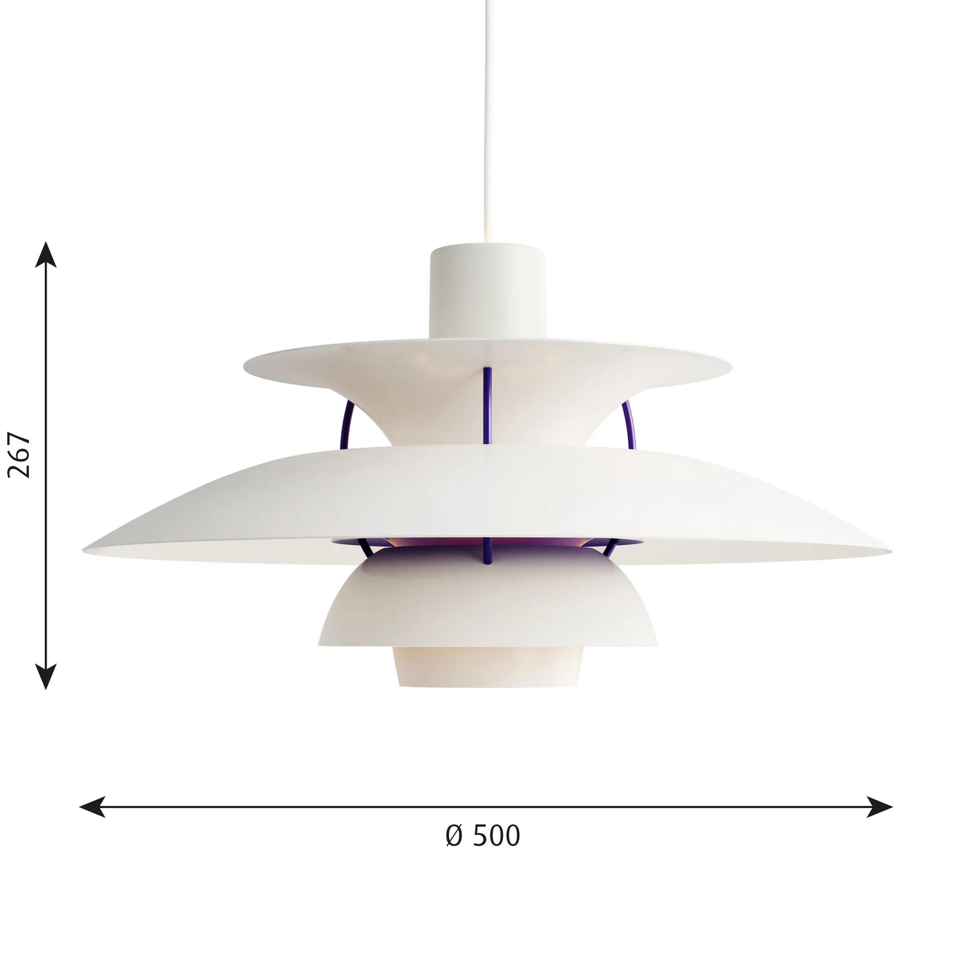 Lampada a sospensione PH 5 , Ø500, Bianco classico Louis Poulsen