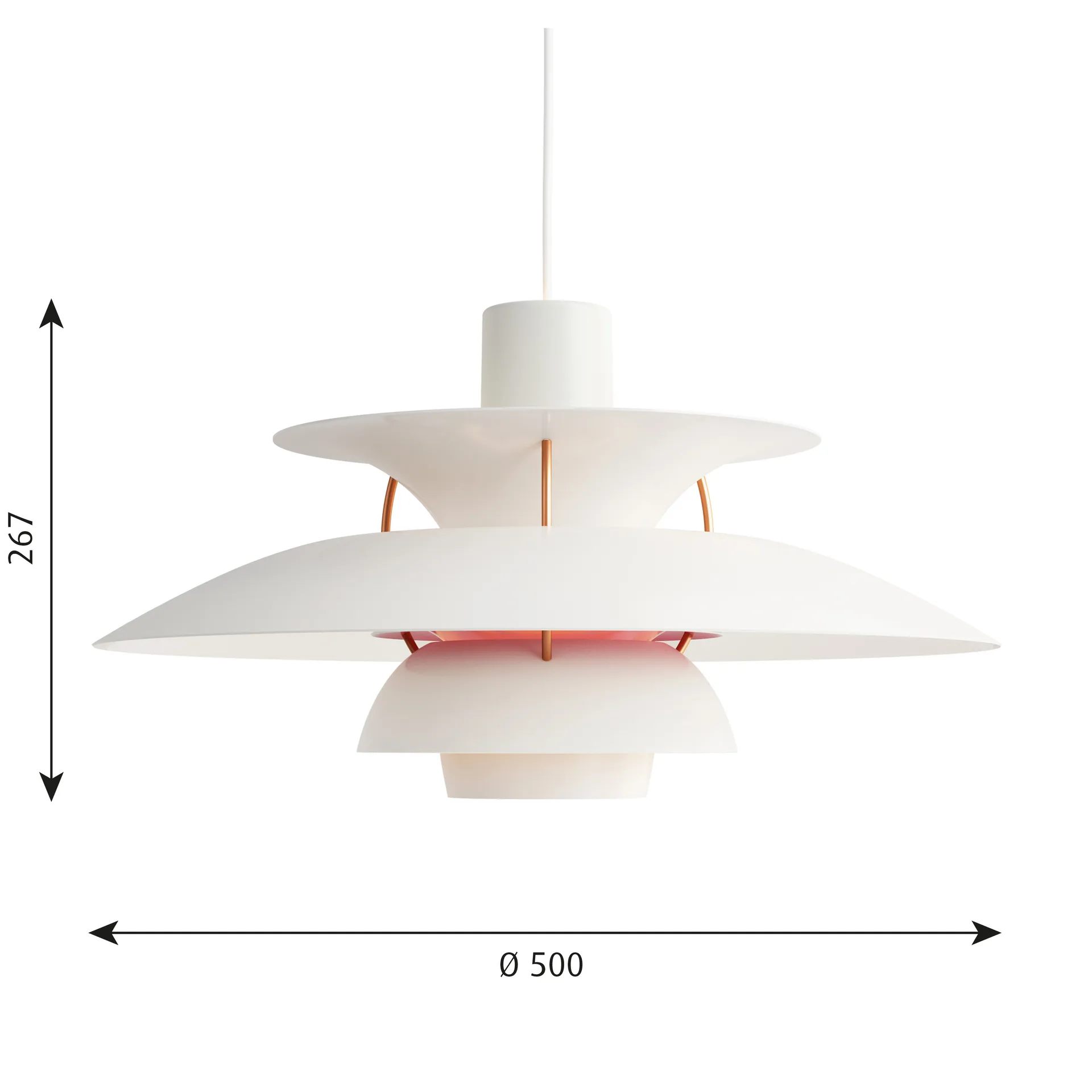 Lampada a sospensione PH 5 , Ø500, Bianco Louis Poulsen