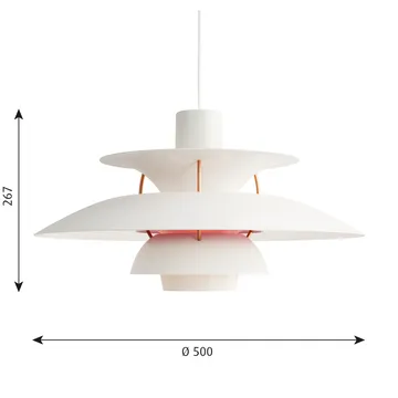 Lampada a sospensione PH 5  - Ø500, Bianco - Louis Poulsen