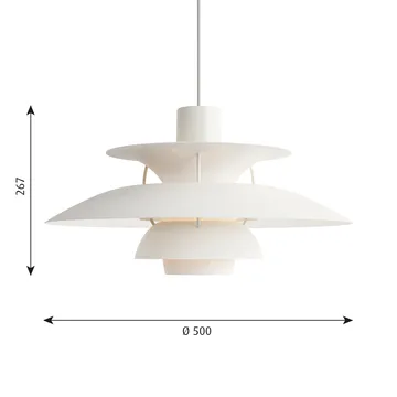 Lampada a sospensione PH 5  - Ø500, Bianco - Louis Poulsen