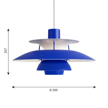 Lampada a sospensione PH 5  - Ø500, Blu - Louis Poulsen