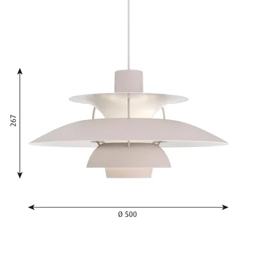 Lampada a sospensione PH 5  - Ø500, Grigio ostrica - Louis Poulsen
