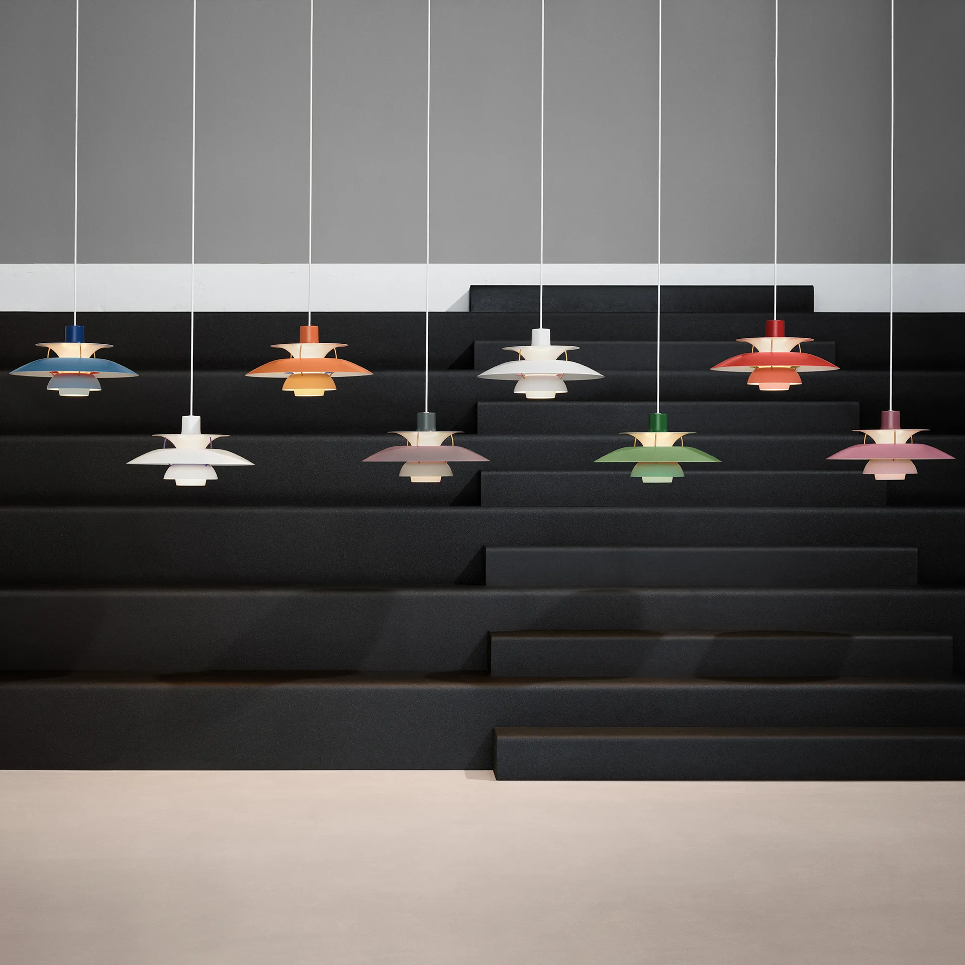 Lampada a sospensione PH 5 , Ø500, Grigio Louis Poulsen