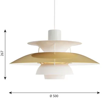 Lampada a sospensione PH 5  - Ø500, Ottone - Louis Poulsen
