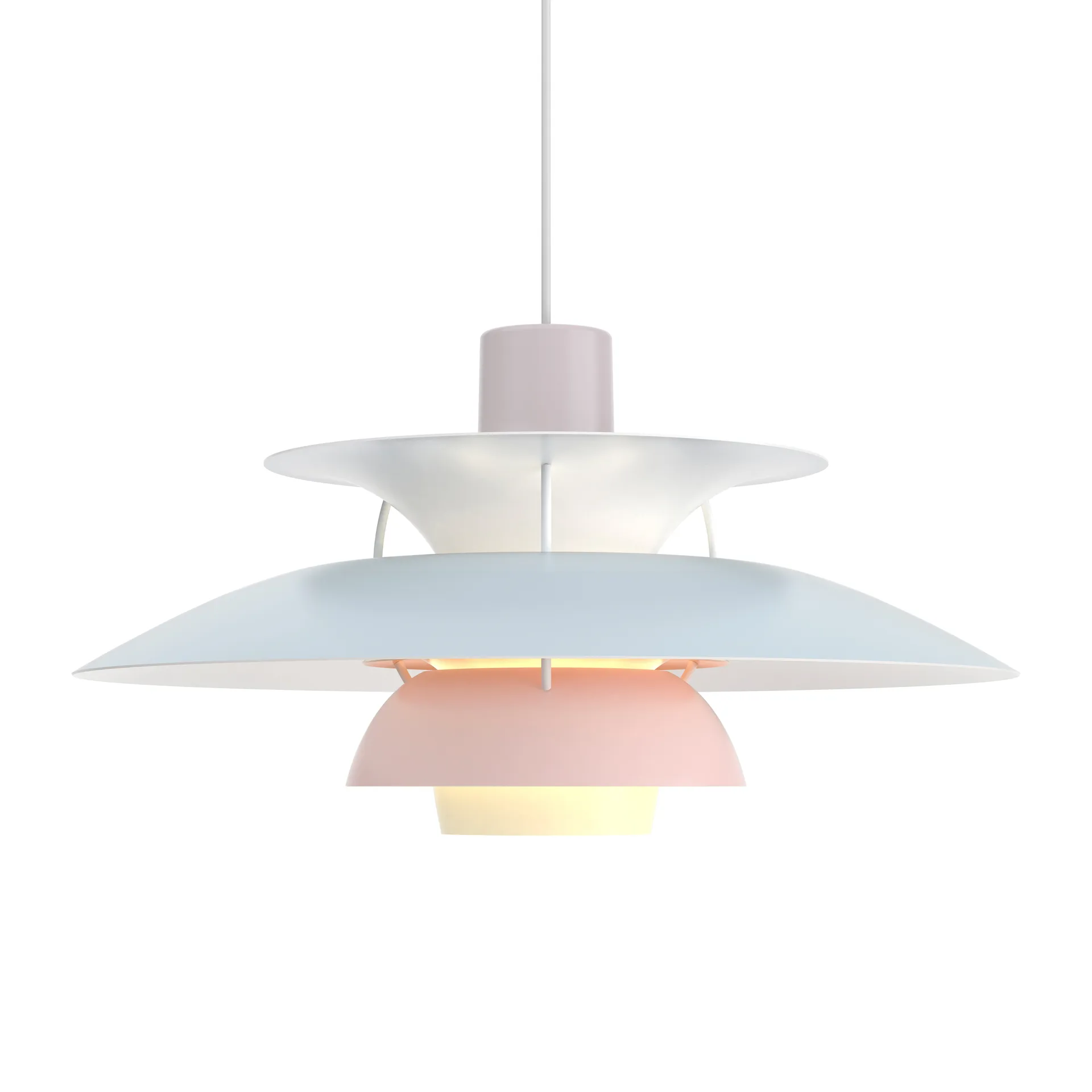 Lampada a sospensione PH 5 , Ø500, Pastel-grigio ostrica-blu-rosa Louis Poulsen